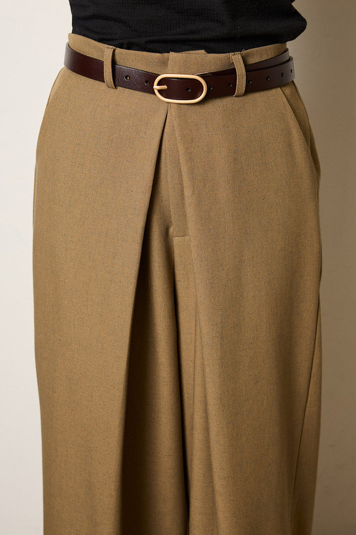 [SET]アクリルモヘアアーガイルキーネックプルオーバー+フロントワイドタックネップ入ワイドパンツ(2set)