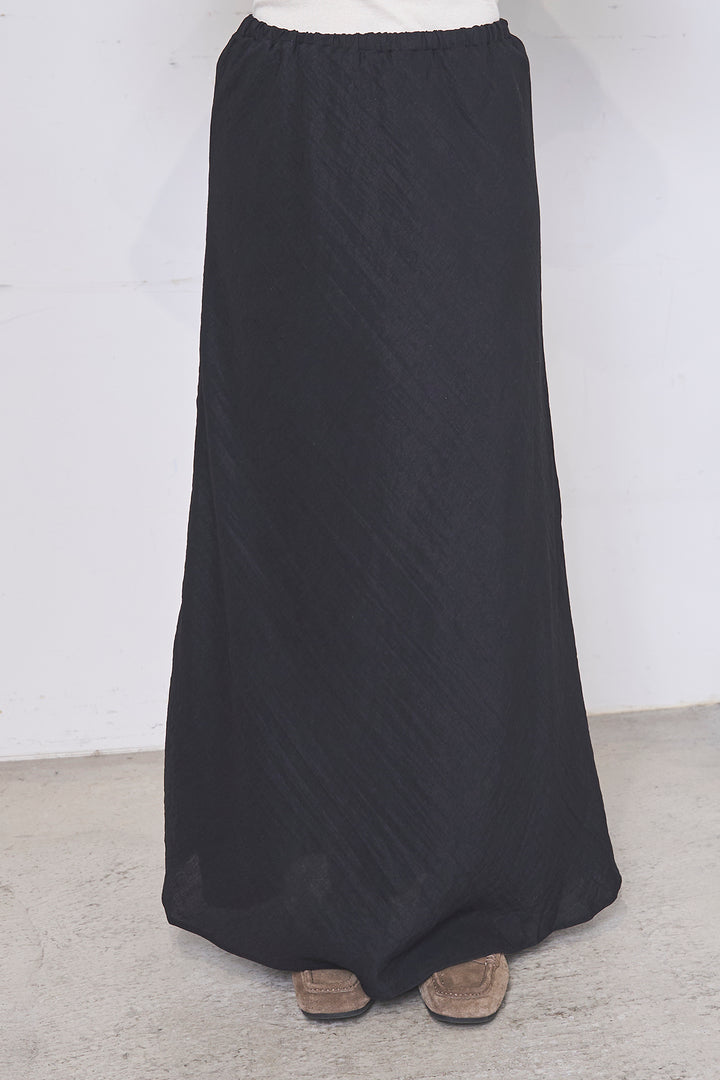 [SET]リネンブレンドシアーサファリシャツ+リネンブレンドロングナロースカート(2set)