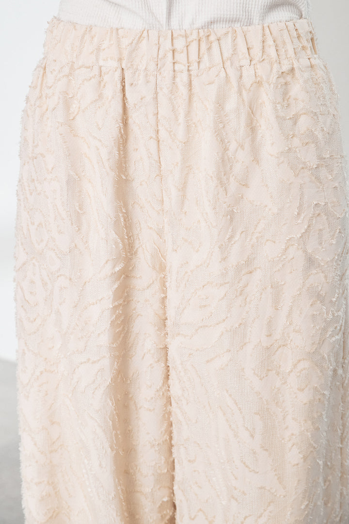 ジャガード柄ロングイージーワイドパンツ