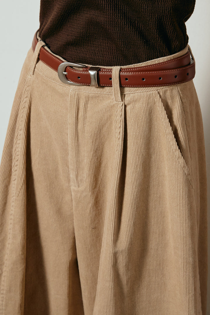 タック入りコーデュロイワイドパンツ