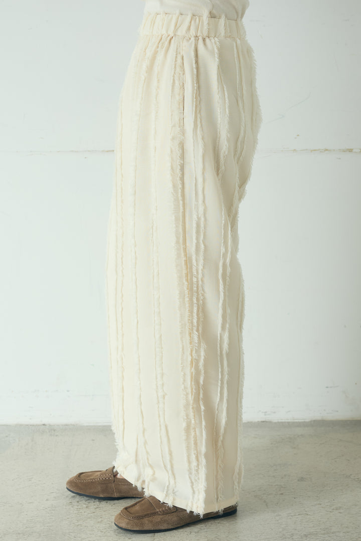 フリンジジャガードワイドパンツ