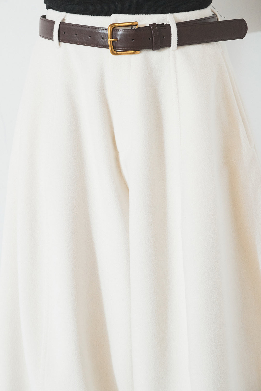 [SET]メッシュフリンジカーディガン+ウールタッチカーブワイドパンツ(2set)