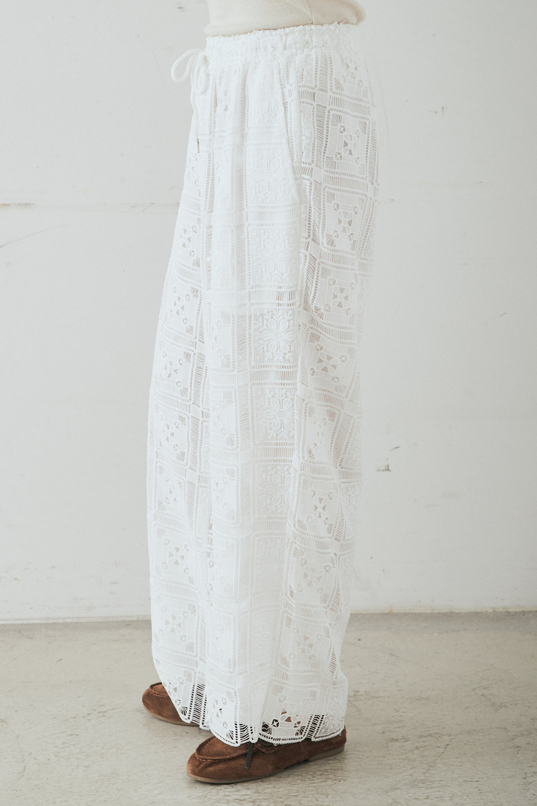 [SET]クロシェレースカーディガン+クロシェレースイージーパンツ(2set)