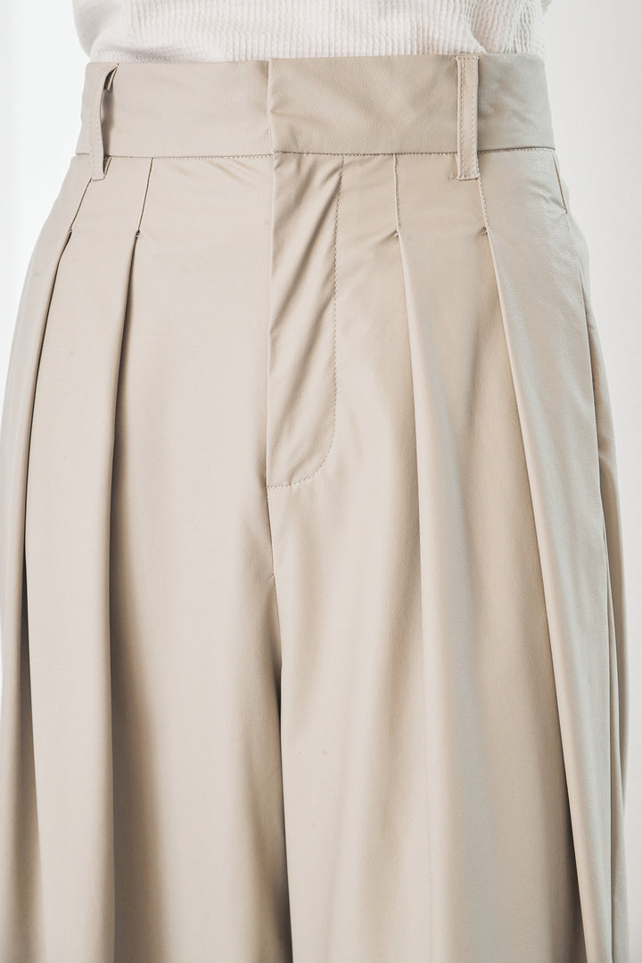 【即納】ウォッシャブルエコレザータックパンツ