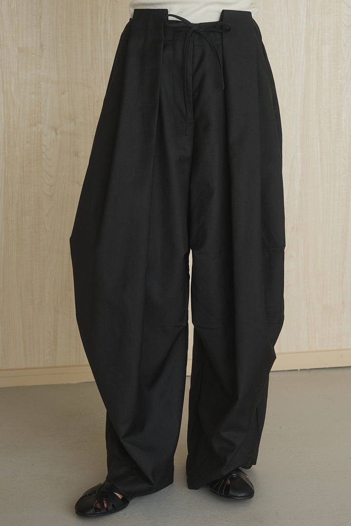 [SET]シアーレイヤーデザインカットソー+ベルトループワイドパンツ(2set)