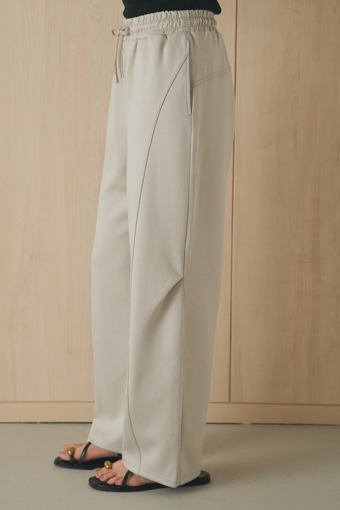 [SET]ボンディング生地ジップベスト+ボンディング生地コクーンパンツ(2set)