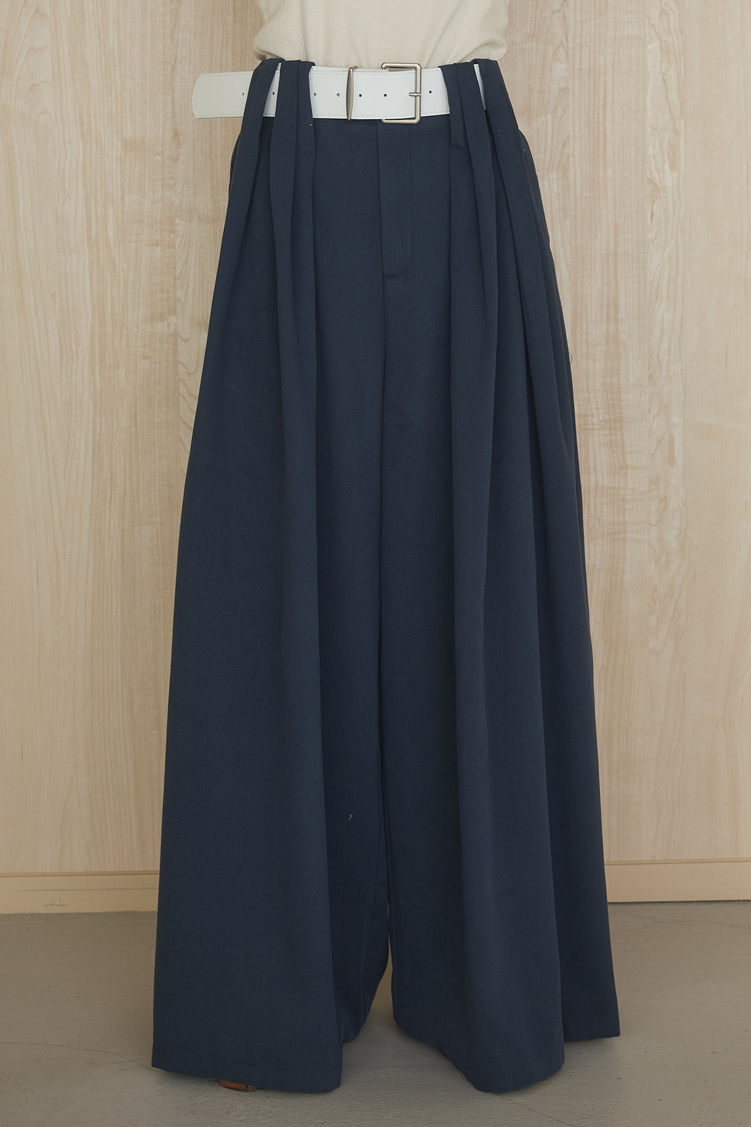 [SET]幾何レースブルゾン+ベルト付きビックループワイドパンツ(2set)