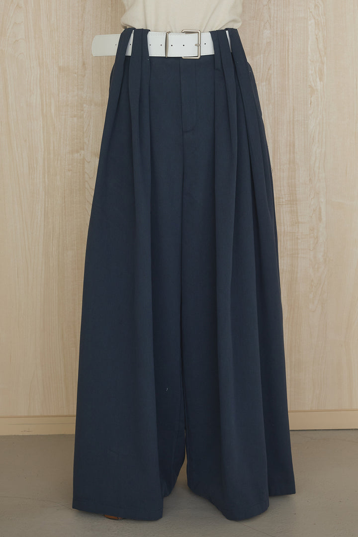 [SET]幾何レースブルゾン+ベルト付きビックループワイドパンツ(2set)