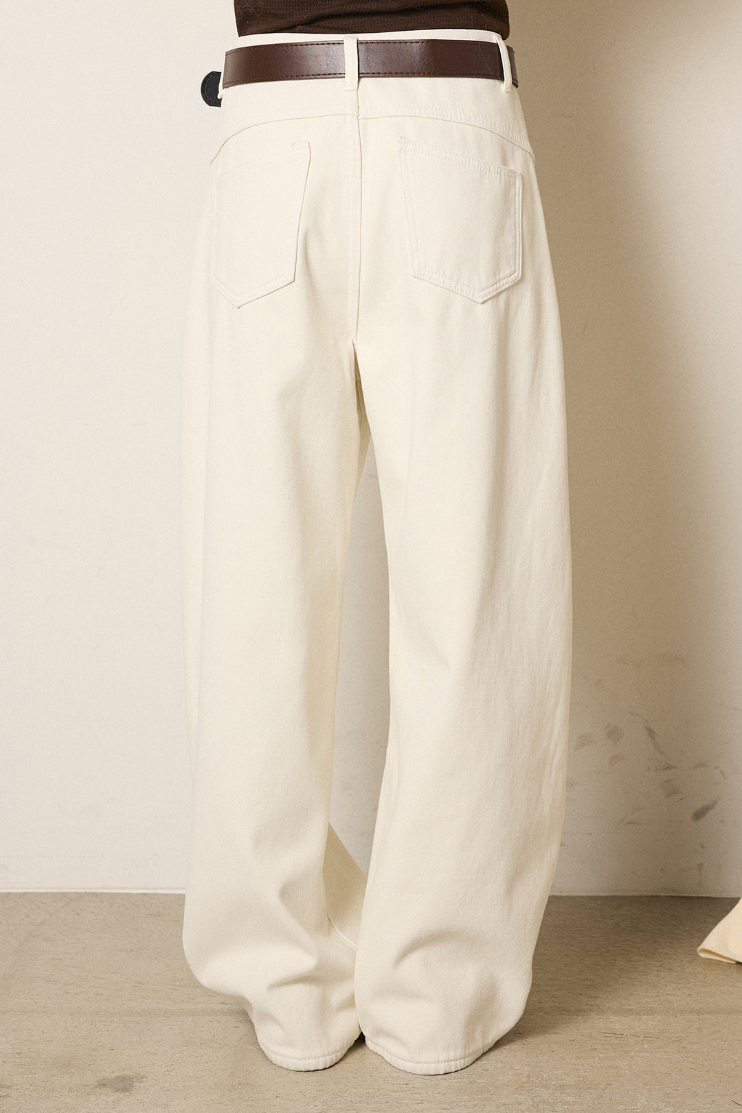 [SET]起毛シャギーニットカーディガン+ベルト付きカジュアルカーブワイドパンツ(2set)