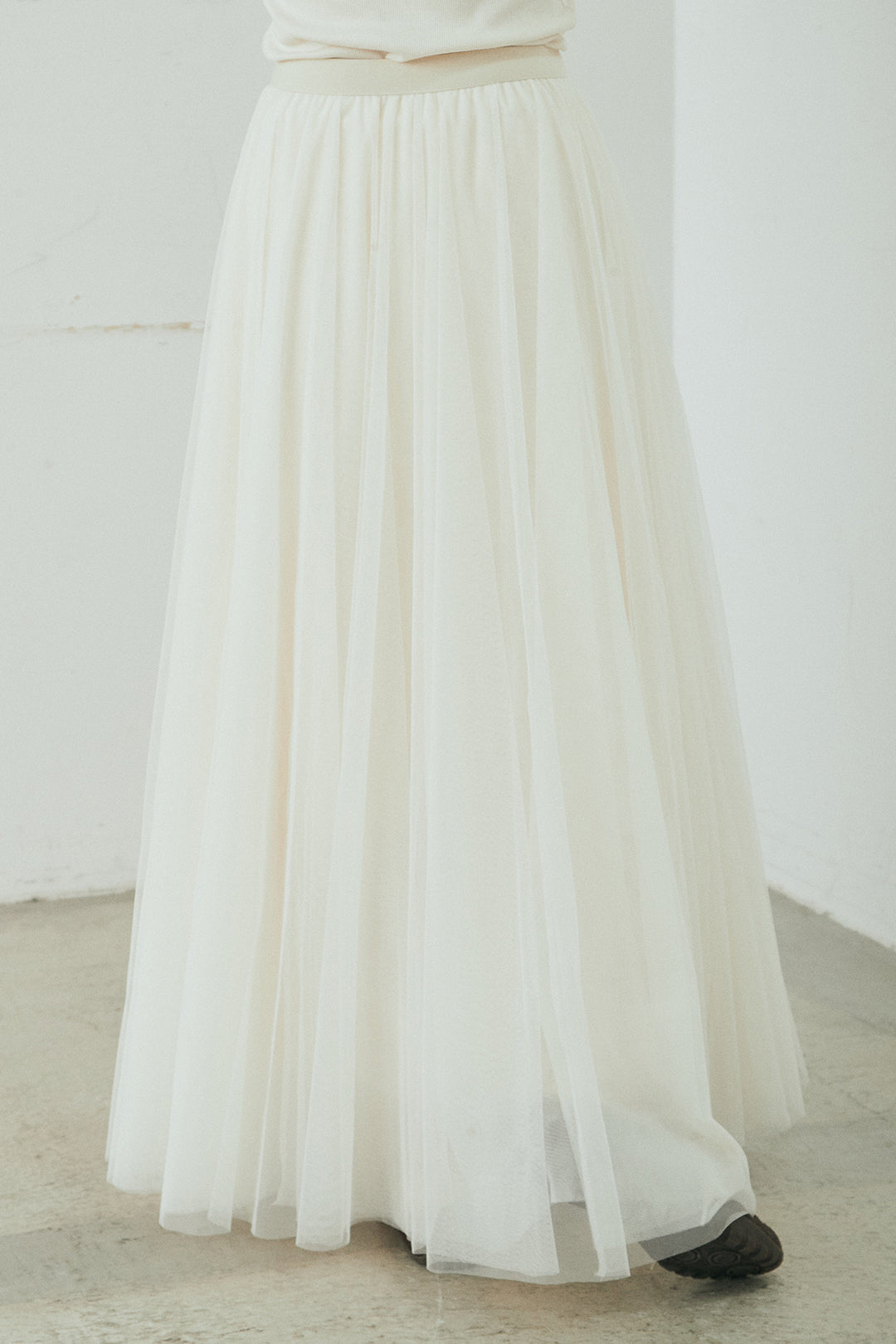 3段ボリュームチュールフレアスカート