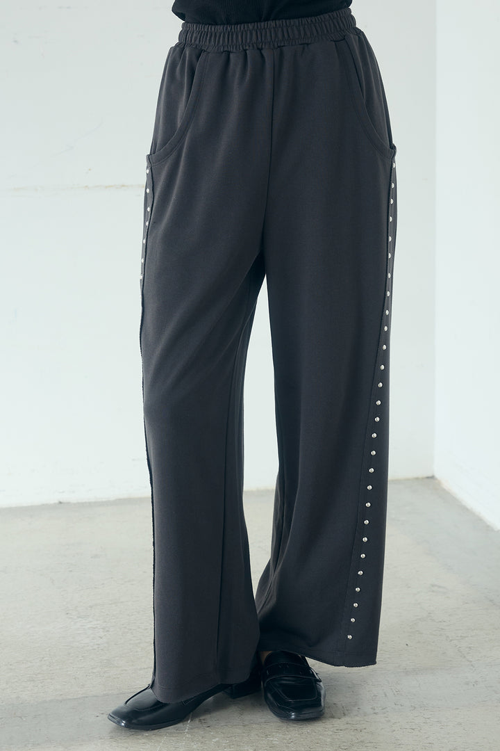 [SET]スラブネップツイードフリンジテーラードジャケット+サイドデザイン入りスウェットパンツ+裾レースキャミソール(3set)