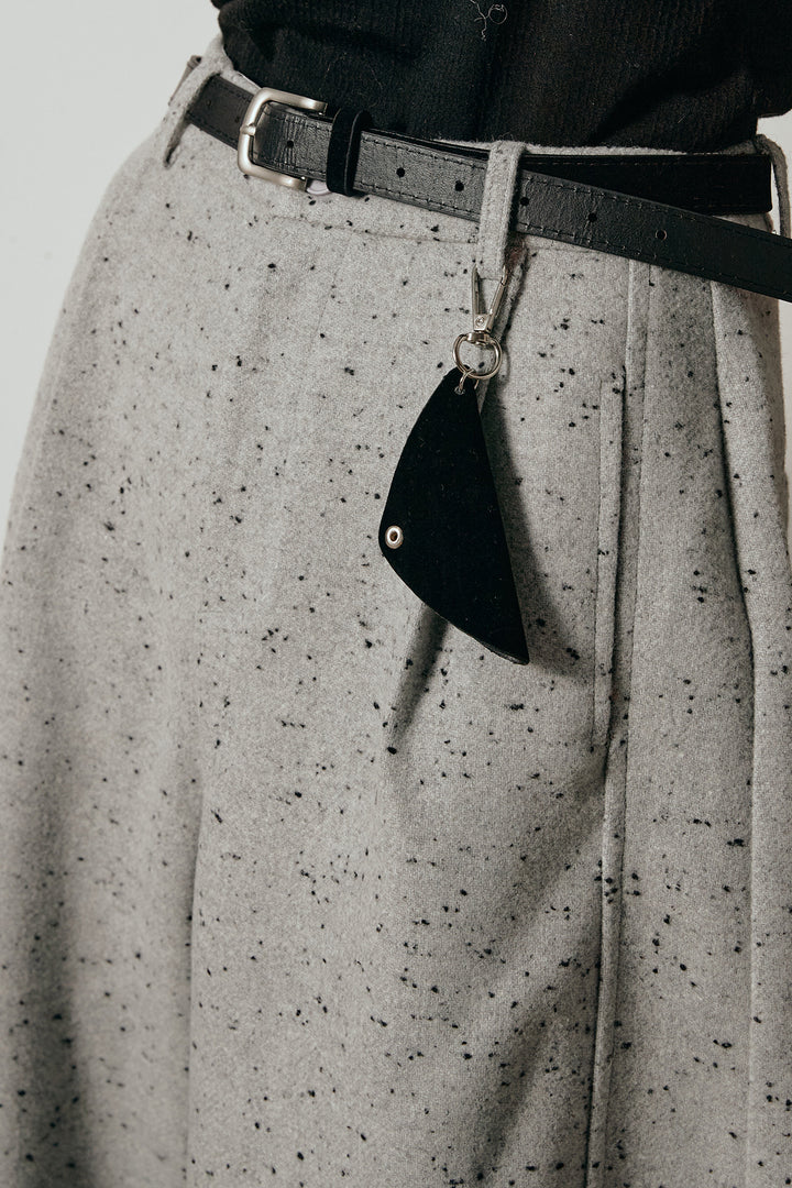 [SET]アーガイル柄ポロニットトップス+ベルト付きネップツイードカーブパンツ(2set)