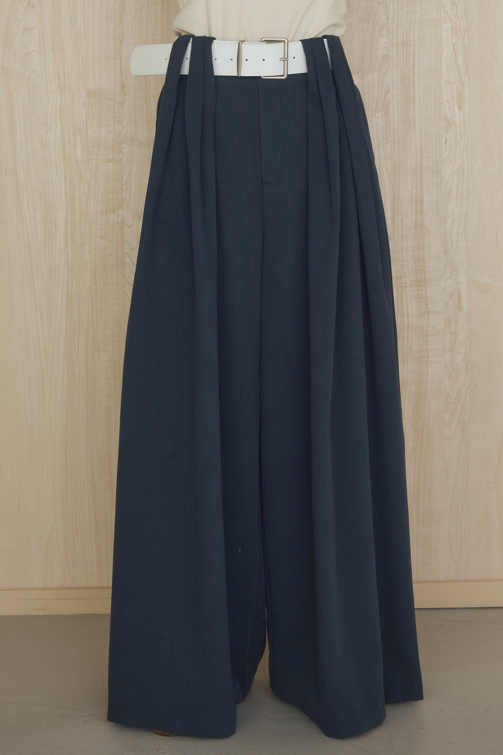 [SET]幾何レースブルゾン+ベルト付きビックループワイドパンツ(2set)