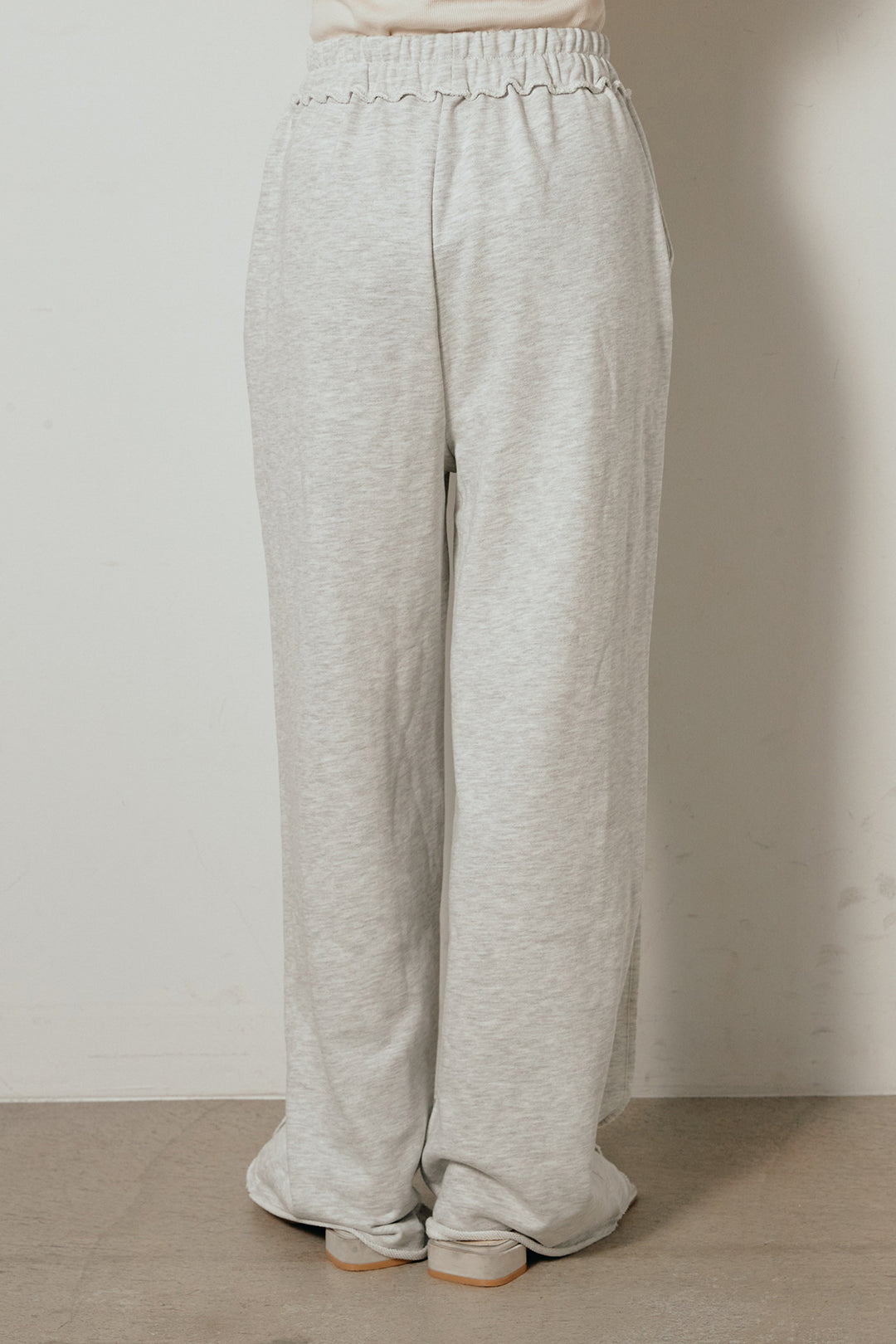 [SET]チェックシャギーミドルカバーオール+フロントラインデザインワイドスウェットパンツ(2set)