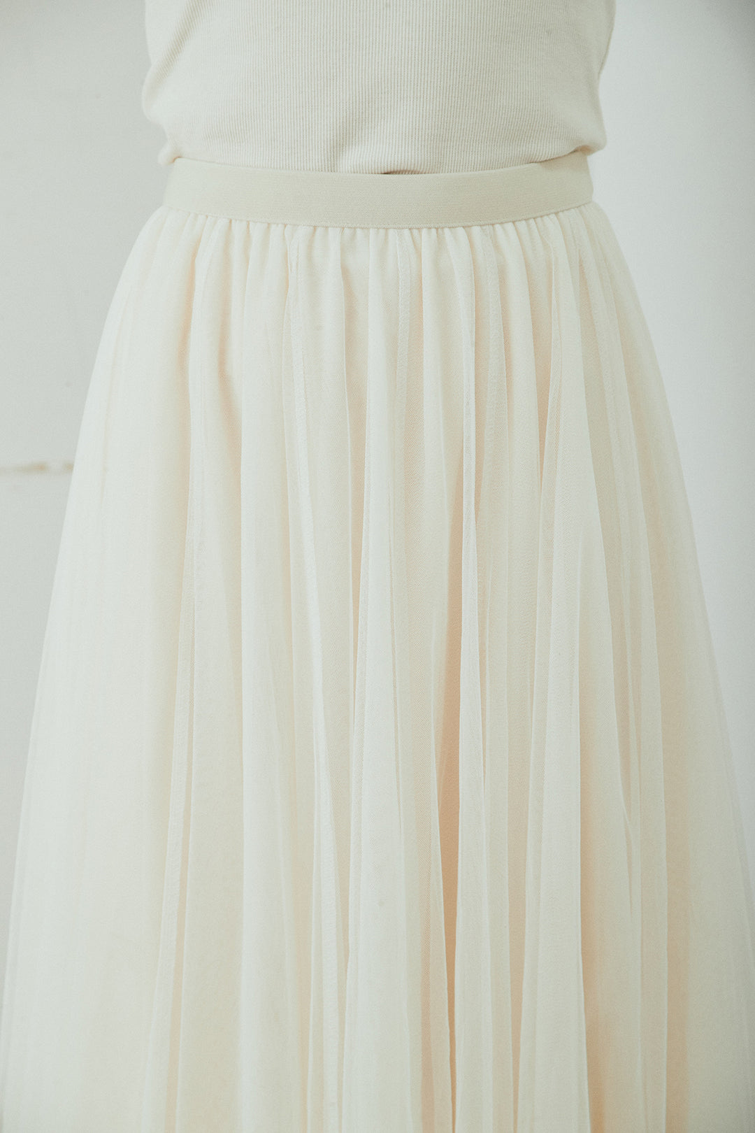 3段ボリュームチュールフレアスカート