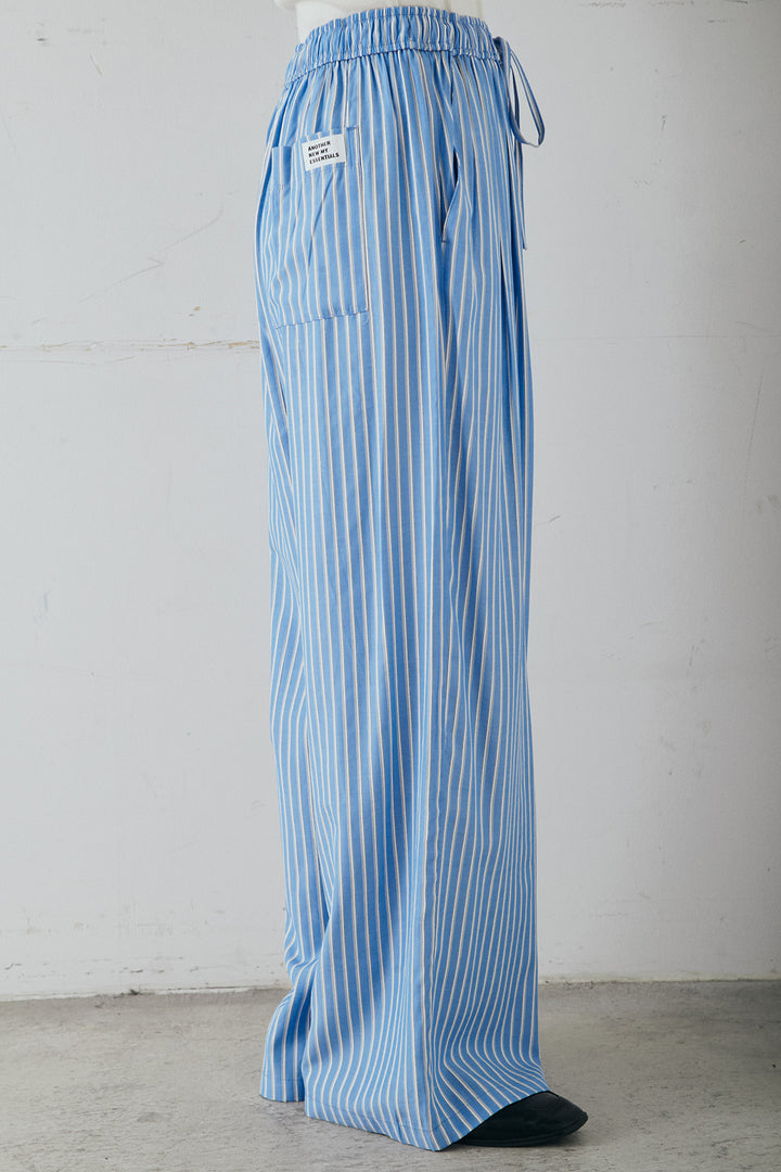 レーヨンストライプイージーワイドパンツ
