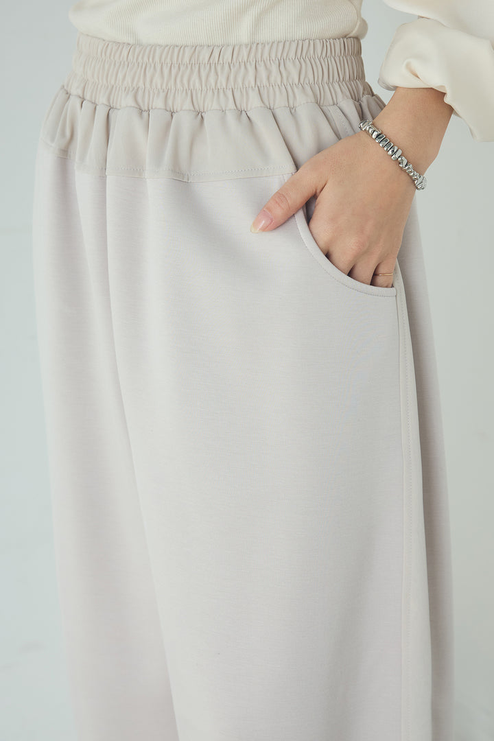 [SET]シャツドッキングボタンニットカーディガン+異素材切り替えスウェットパンツ(2set)