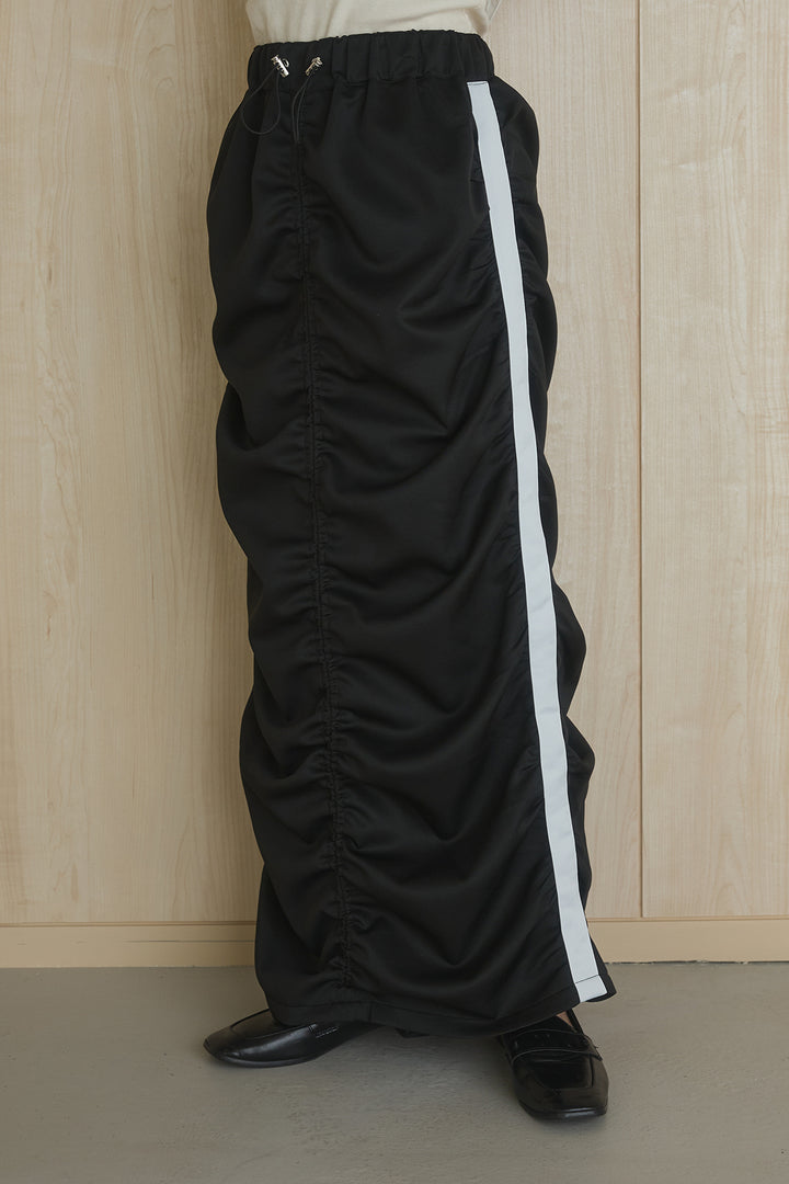 [SET]異素材切替ZIPブルゾン+サイドラインギャザースカート(2set)