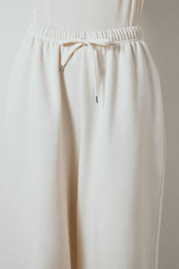 [SET]ボリュームスリーブミックスニットトップス+裏起毛スウェットワイドパンツ(2set)