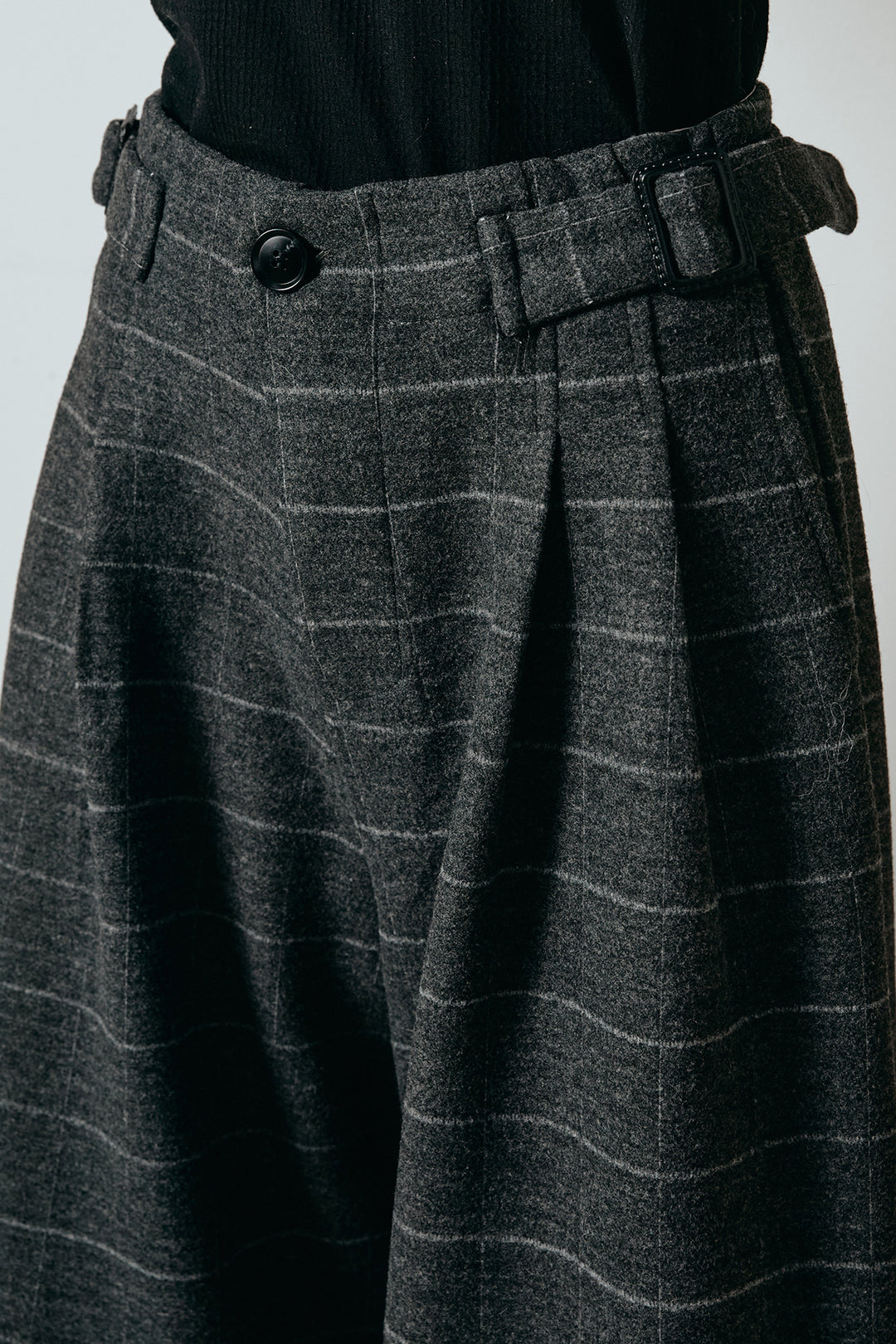 スクエアチェック柄ワイドパンツ