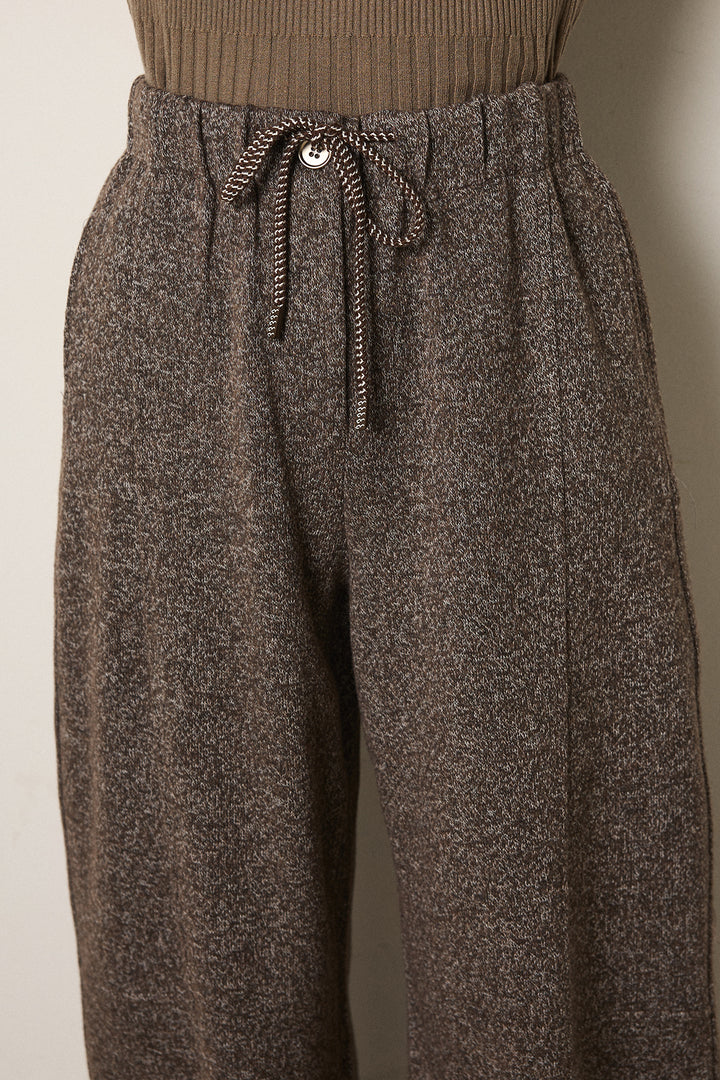 [SET]オーバーサイズ総柄Vネックニットカーディガン+杢ニットフレアパンツ(2set)