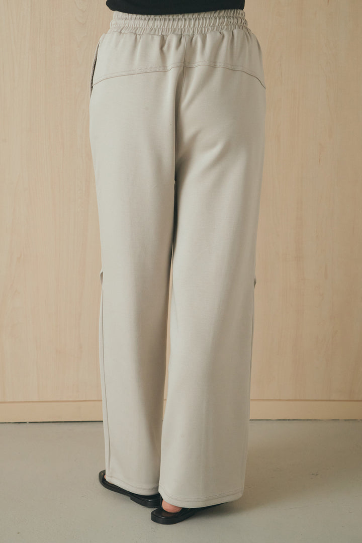 [SET]ボンディング生地ジップベスト+ボンディング生地コクーンパンツ(2set)