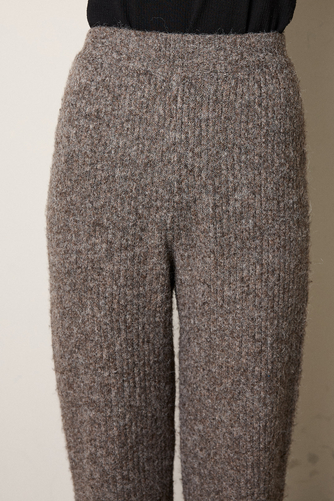杢ニットリブフレアパンツ
