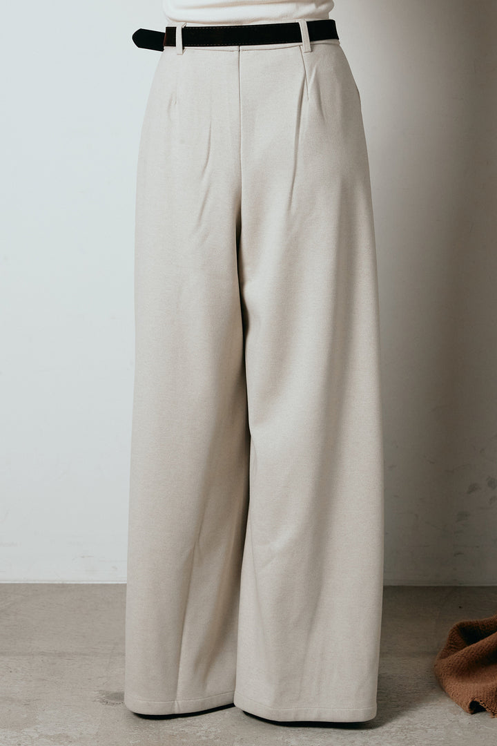 ベルト付きフロントタックデザインパンツ
