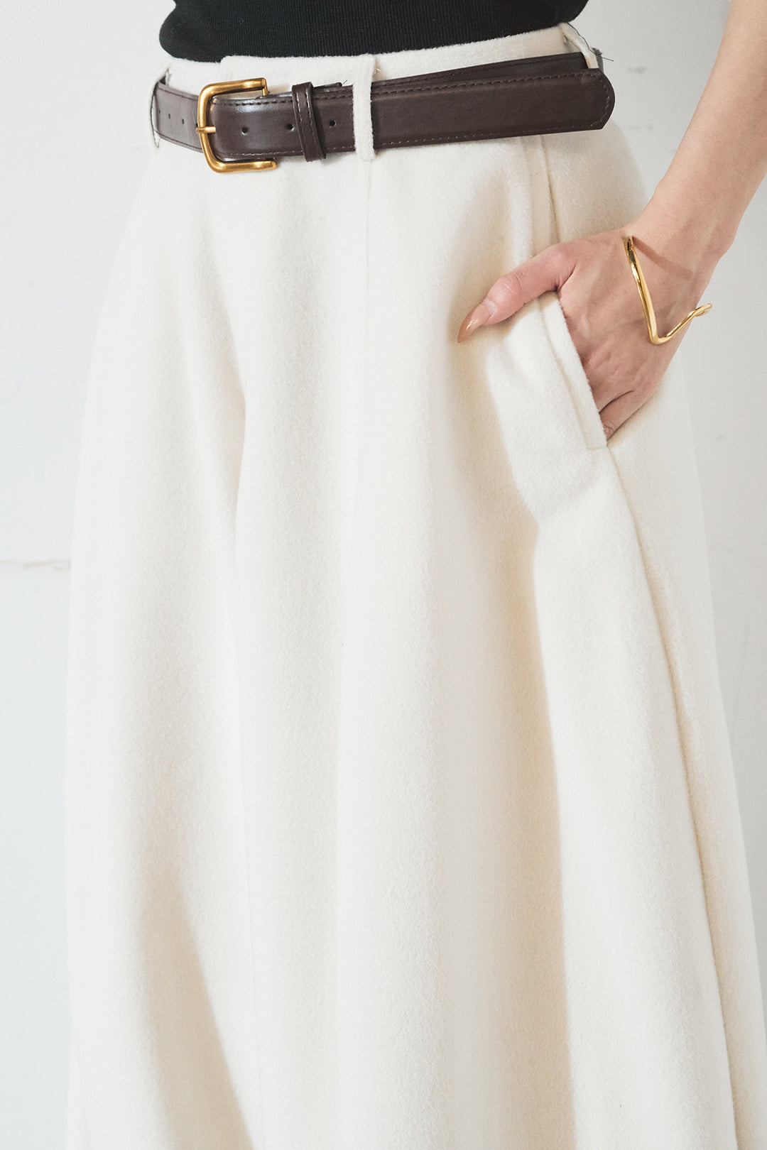 [SET]花柄ジャガードニットカーディガン+ウールタッチカーブワイドパンツ(2set)