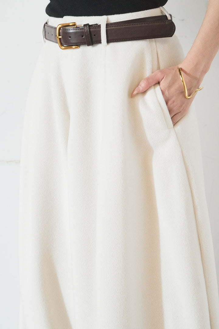 [SET]花柄ジャガードニットカーディガン+ウールタッチカーブワイドパンツ(2set)