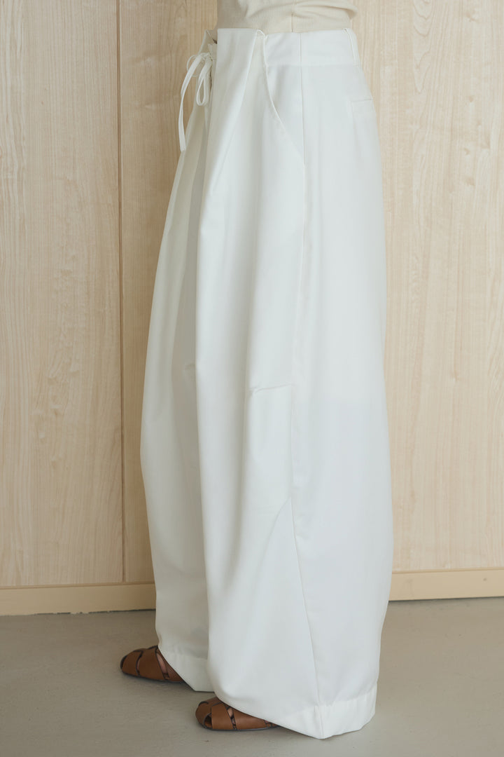 [SET]シアーレイヤーデザインカットソー+ベルトループワイドパンツ(2set)