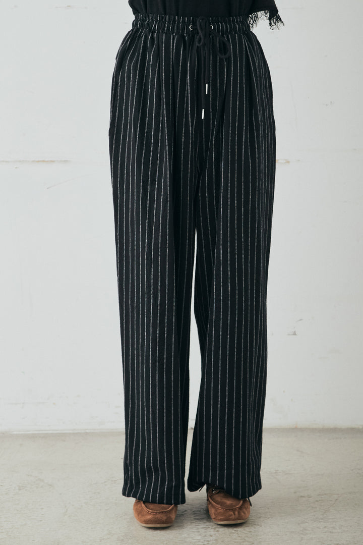 [SET]リネンライクストライプテーラードジャケット+リネンライクストライプタックイージーパンツ(2set)