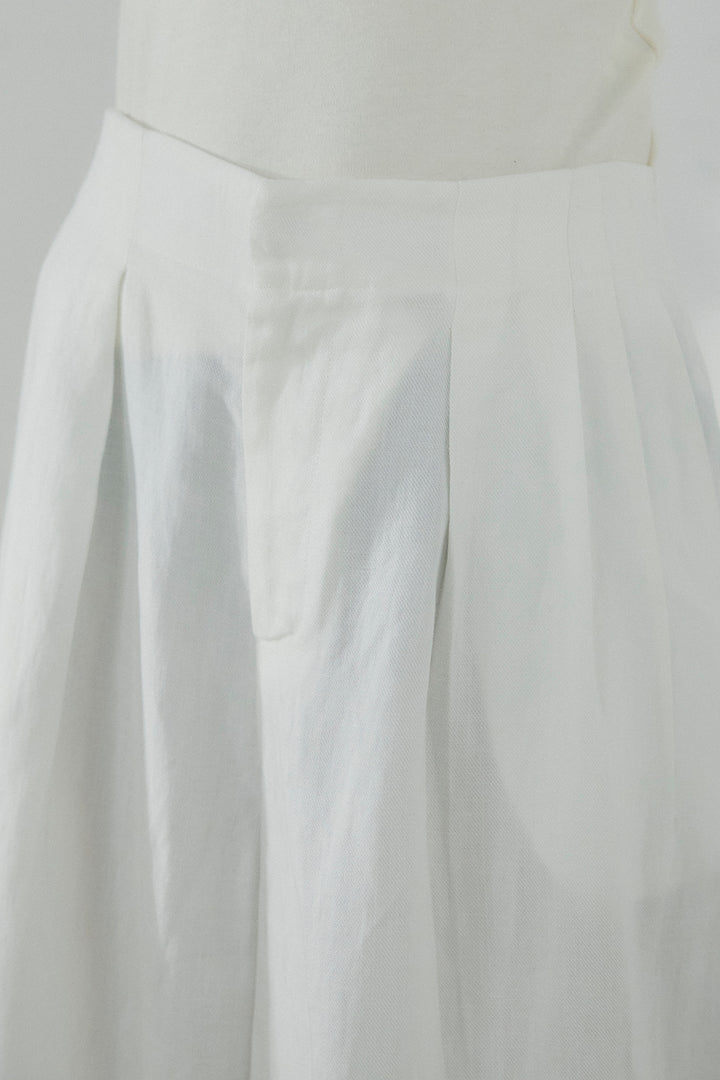 [SET]レースハーフジップアップフーディー+リネン混タックストレートワイドパンツ(2set)