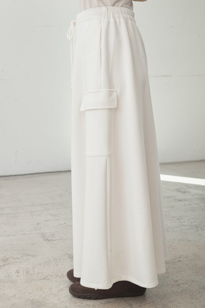 [SET]デニム切替ポンチダブルジップパーカー+リラックススウェットスカート(2set)