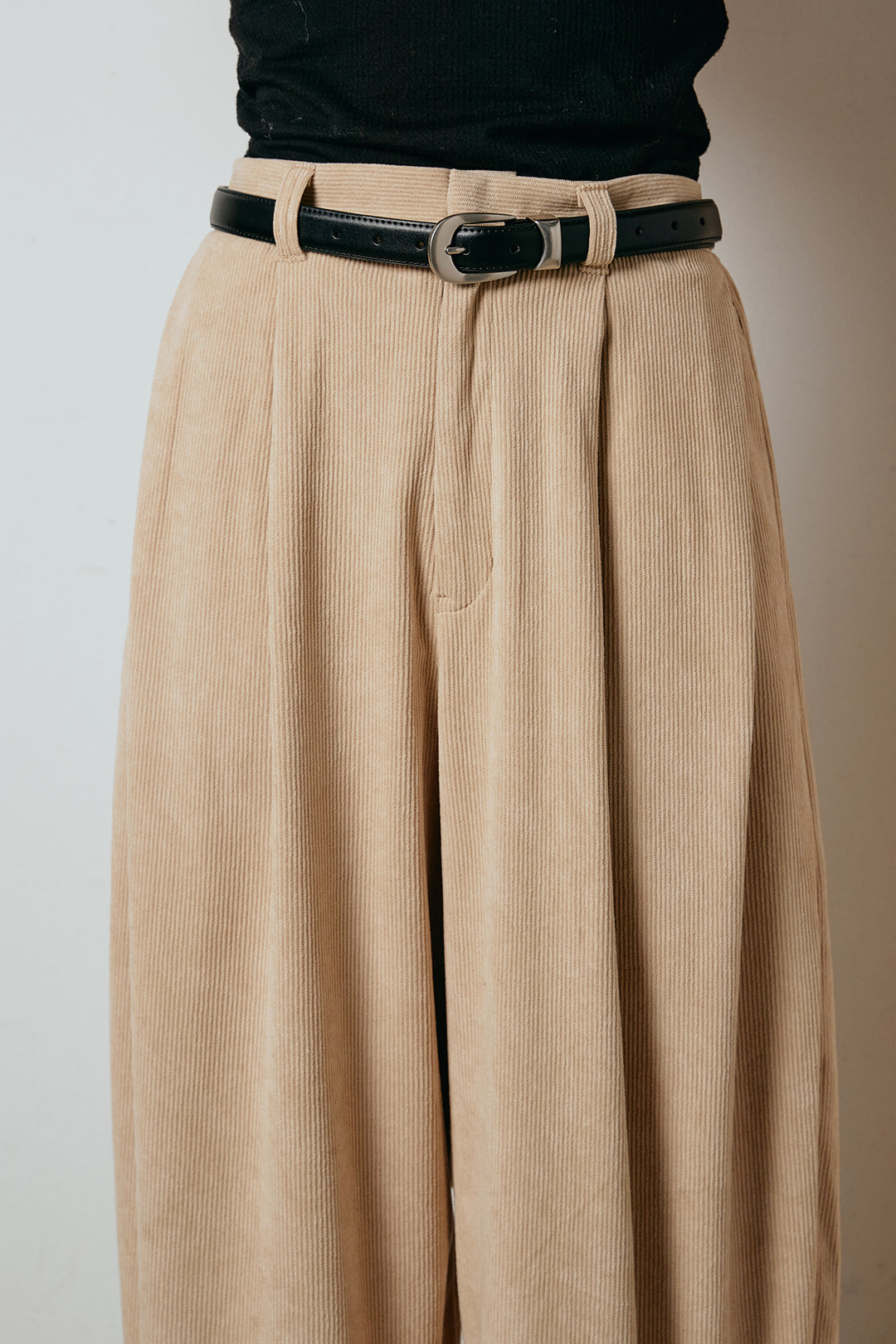 [SET]バルキーケーブルプルオーバー+コーデュロイサイドタックコクーンパンツ(2set)