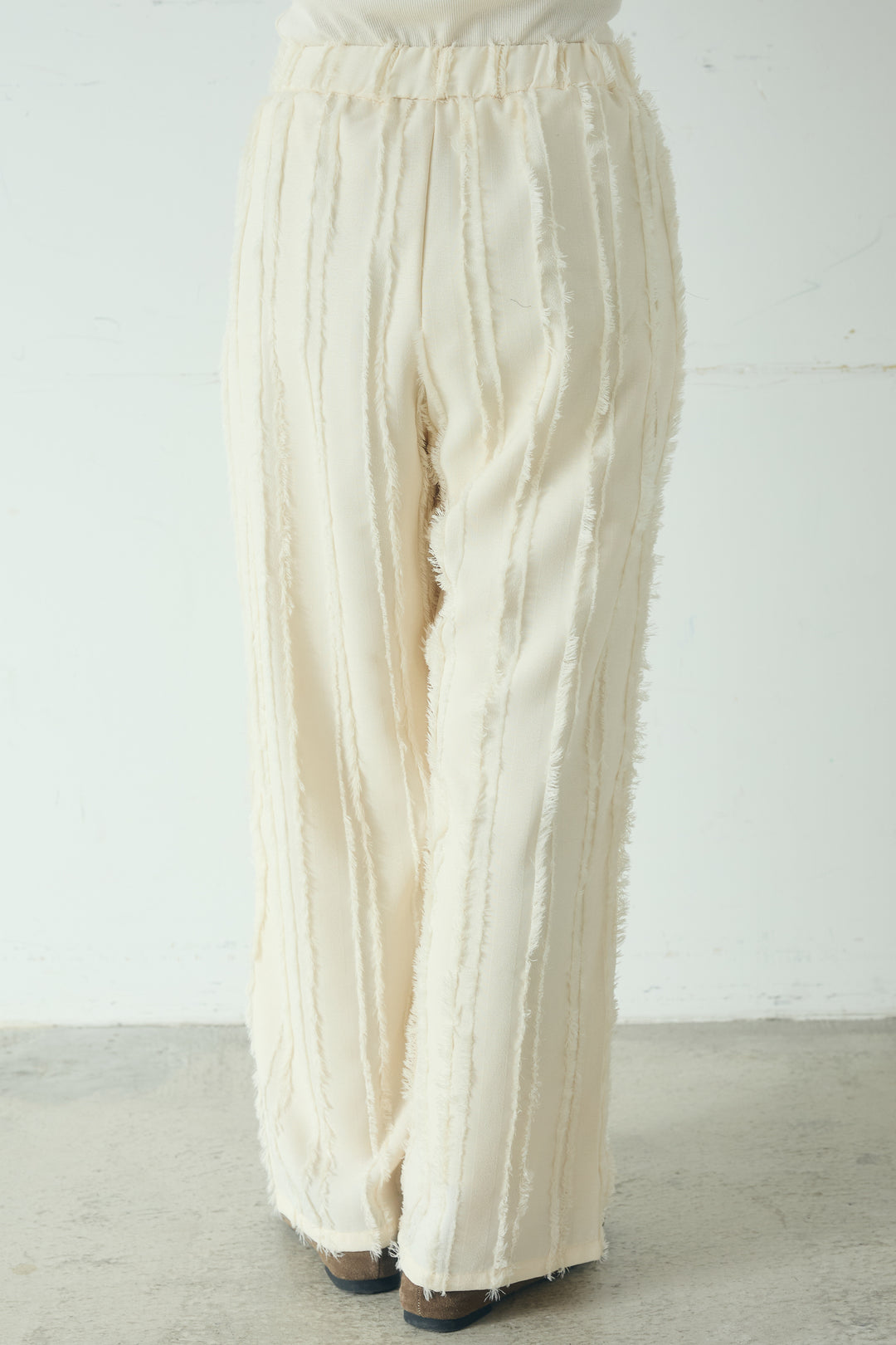 フリンジジャガードワイドパンツ