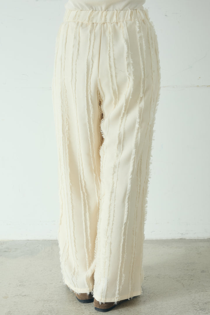 フリンジジャガードワイドパンツ