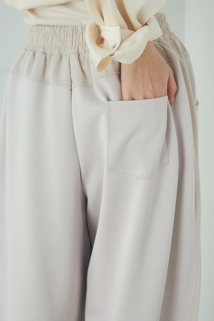 [SET]サテンライトブルゾン+異素材切り替えスウェットパンツ(2set)