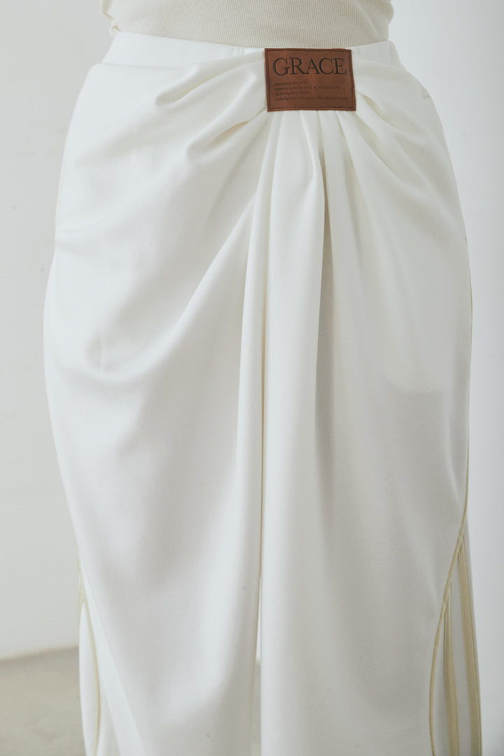 [SET]カールヤーンシャツ+ライトダンボールウェーブラインドレープパンツ(2set)