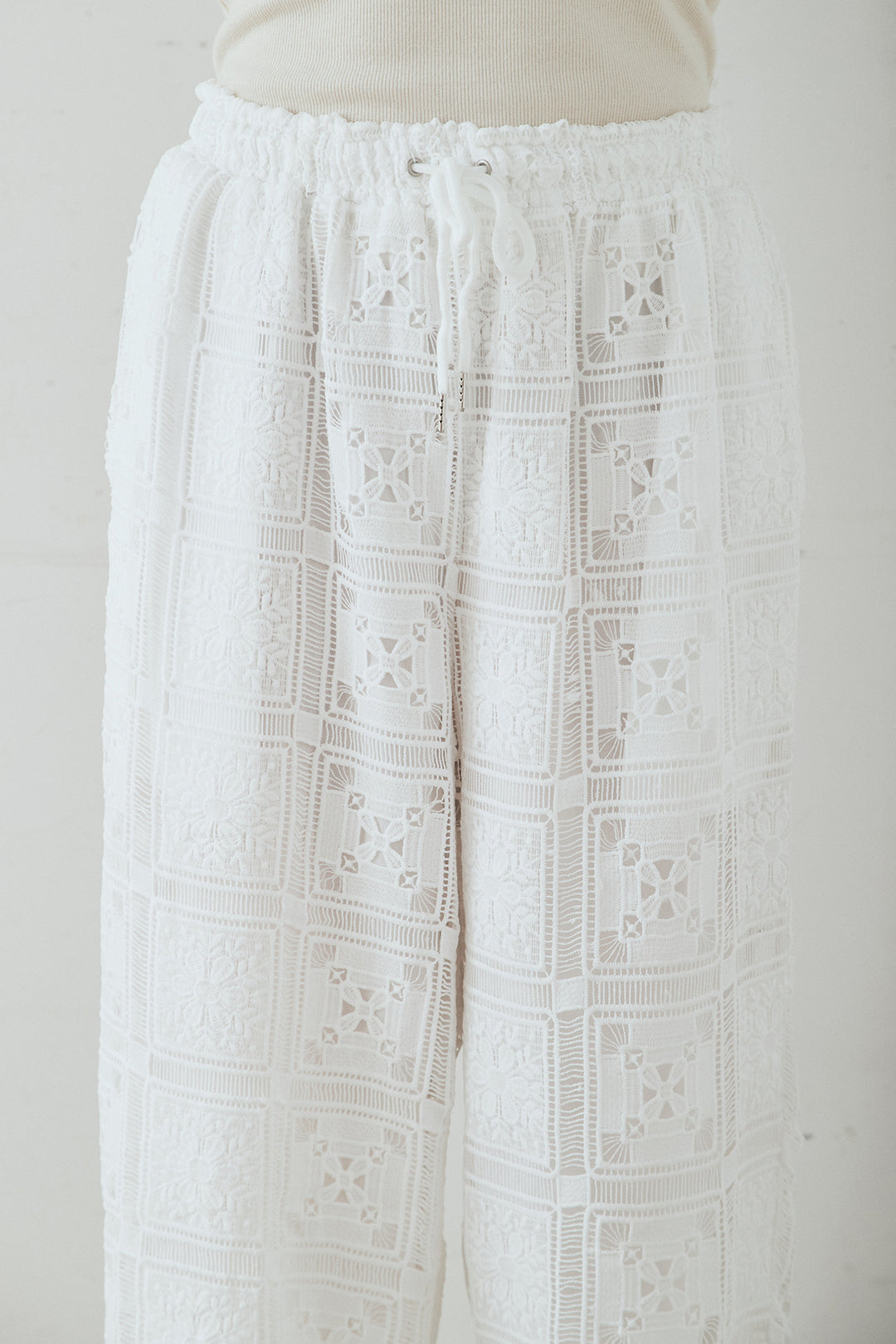 [SET]クロシェレースカーディガン+クロシェレースイージーパンツ(2set)