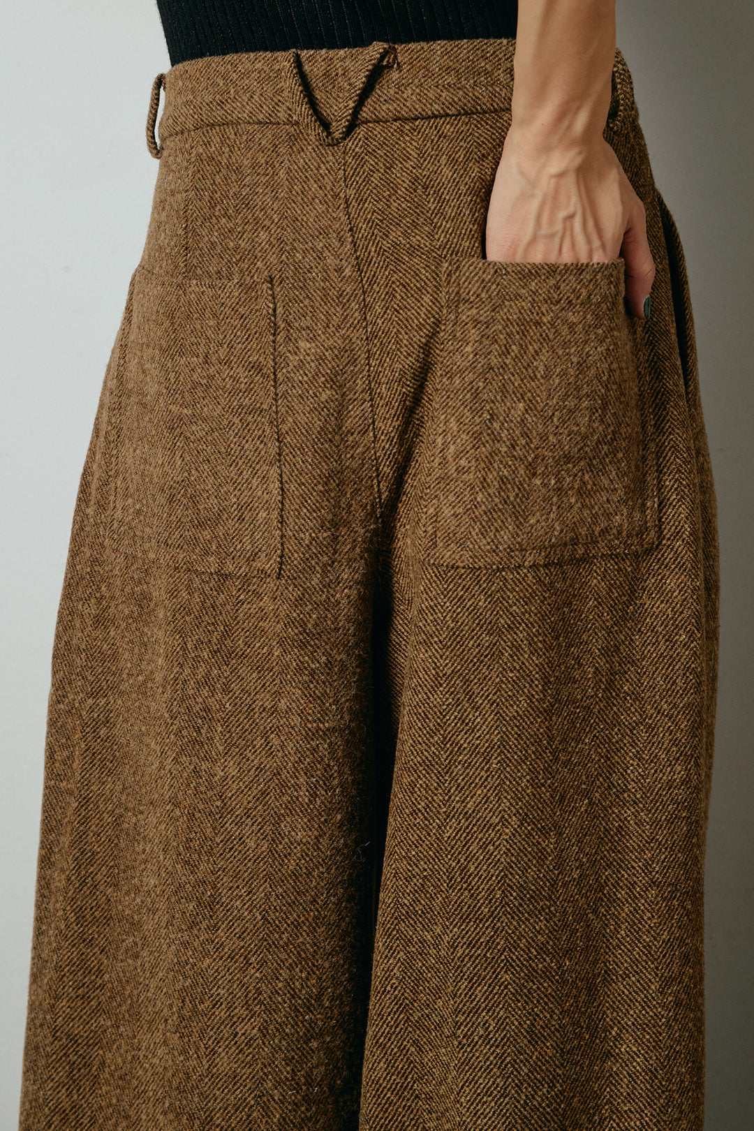 タックツイードワイドパンツ