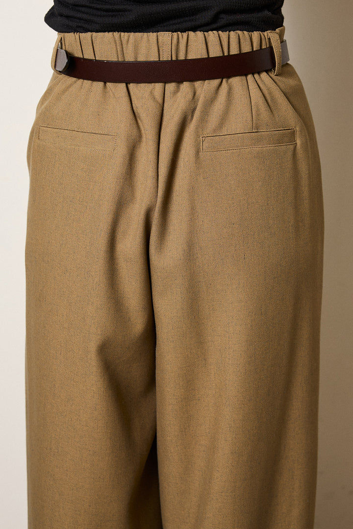 フロントワイドタックネップ入ワイドパンツ