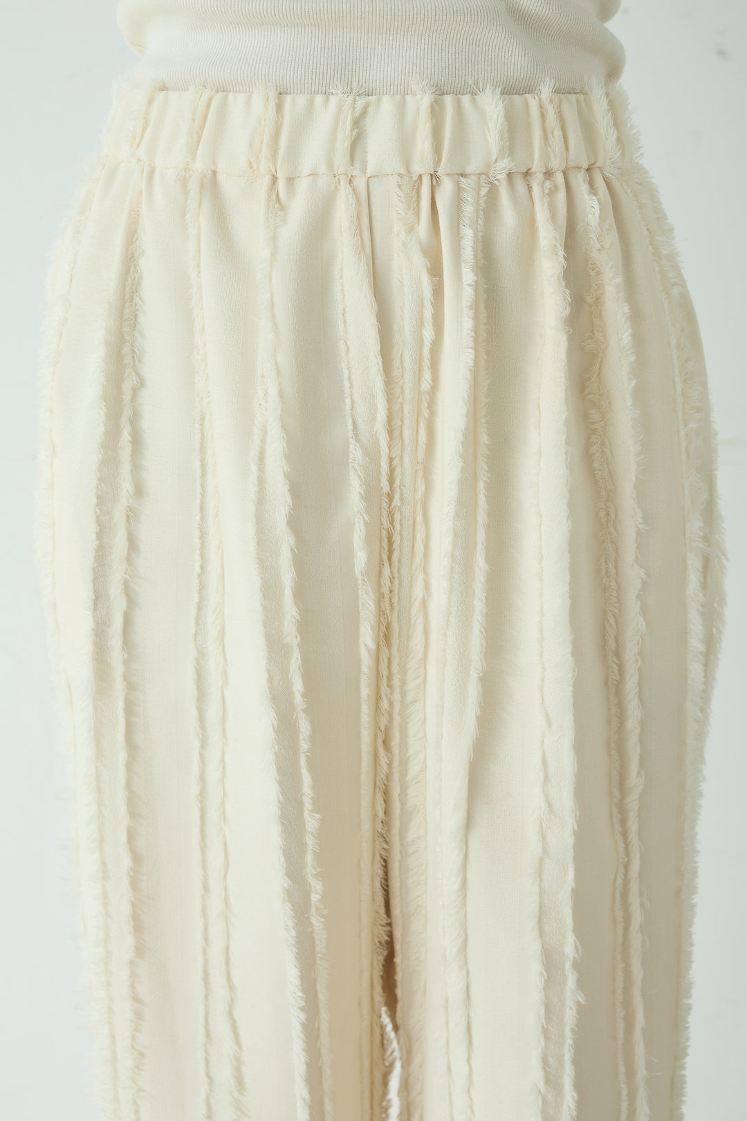 フリンジジャガードワイドパンツ