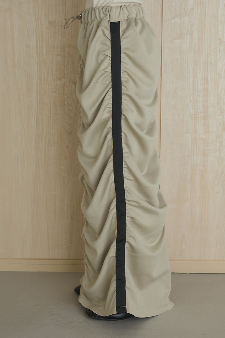 [SET]異素材切替ZIPブルゾン+サイドラインギャザースカート(2set)