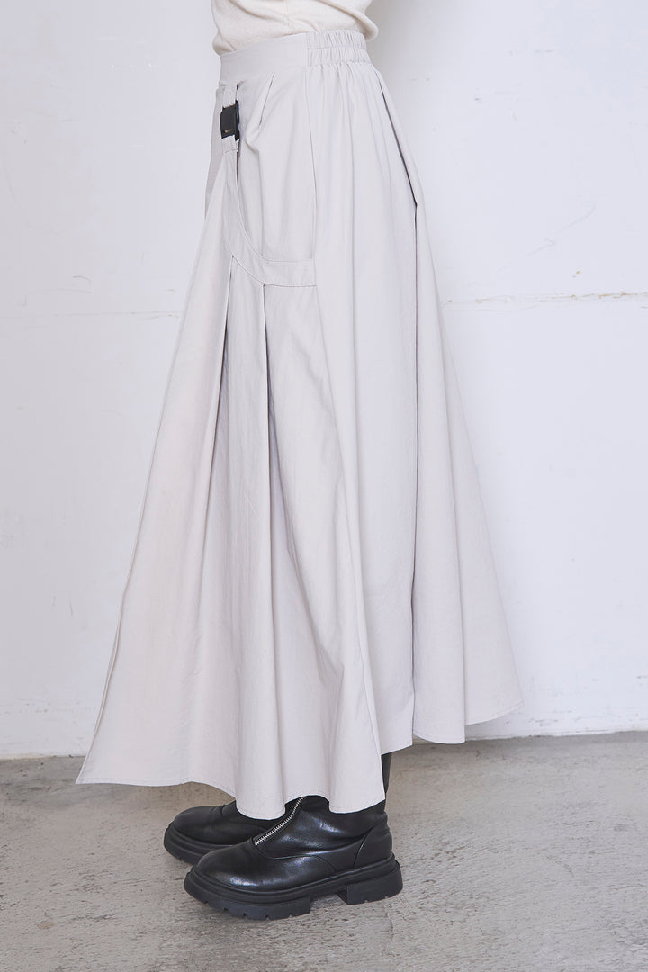 [SET]ネップメッシュポロ襟カーディガン+ラップレイヤードアシンメトリーデザインスカート(2set)