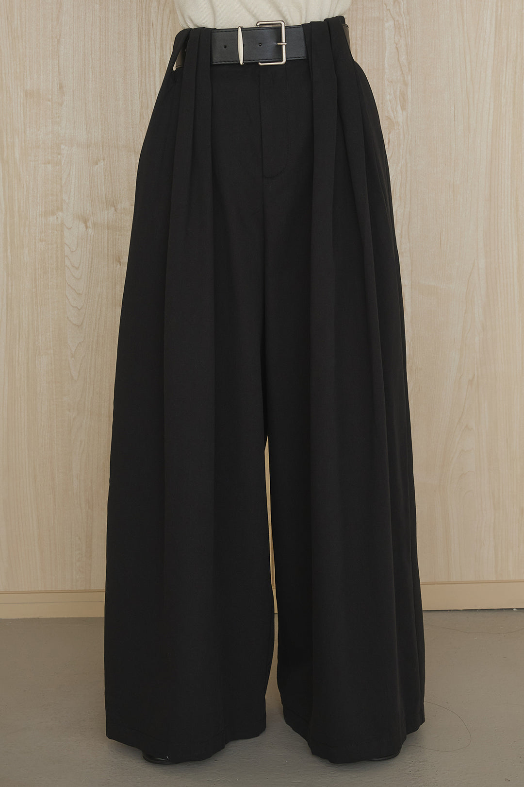 [SET]幾何レースブルゾン+ベルト付きビックループワイドパンツ(2set)