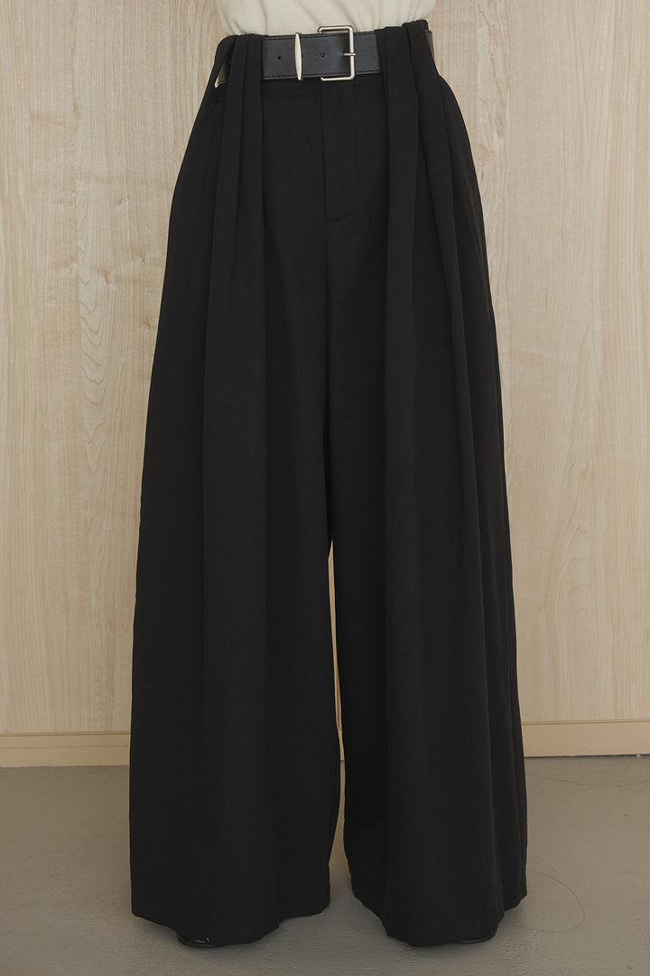 [SET]幾何レースブルゾン+ベルト付きビックループワイドパンツ(2set)