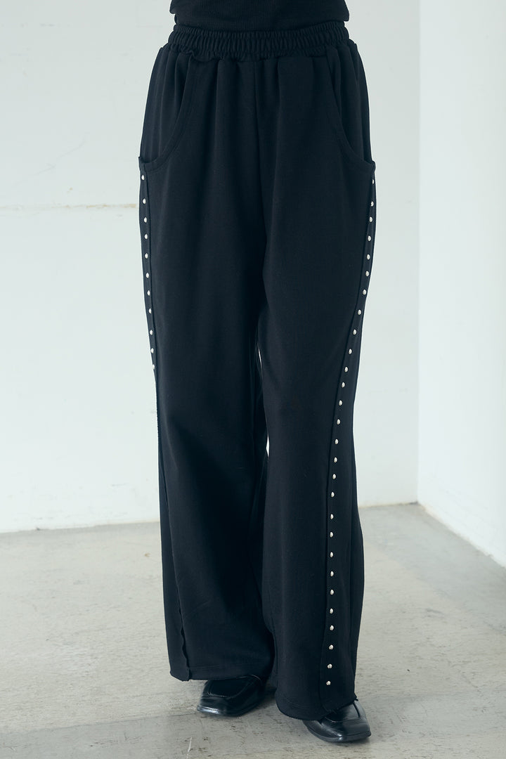 [SET]スラブネップツイードフリンジテーラードジャケット+サイドデザイン入りスウェットパンツ(2set)