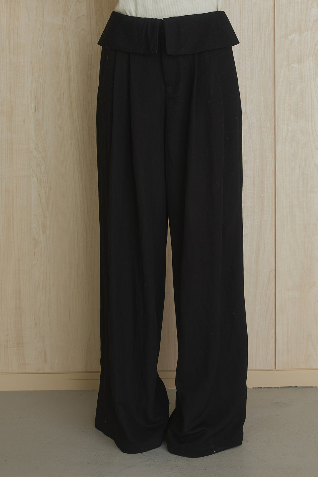 ウエスト折り返しワイドパンツ