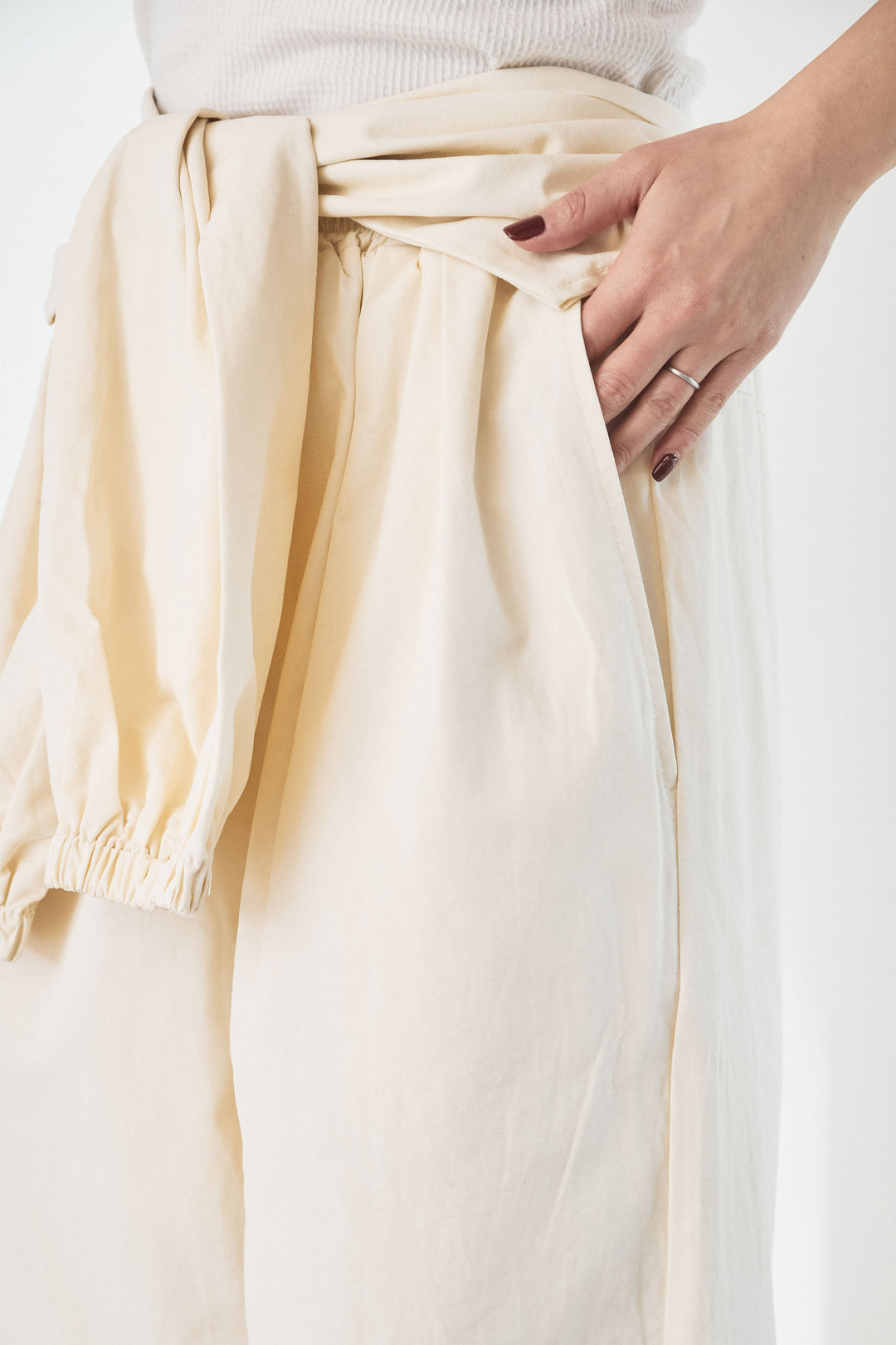 [SET]ヴィンテージグラフィックロンT+合繊ツイルスタンドウエスト巻きジョガーパンツ(2set)